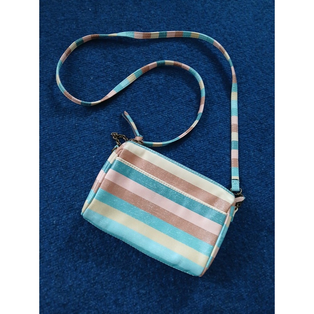 Crossbody Purse Multi Color Stripe Zipper  Small Purse   NWOT